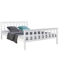 Doppelbett 140x200 Holz Bett mit Lattenrost Massiv Jugend Gästebett Homestyle4u