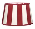 Brillibrum Design Lampenschirm gestreift Tischlampenschirm mit Streifenmuster für Lampenfassung E27 Streifen Design Tischleuchte oval rund Stoff (Oval: 26x16x17cm, Rot - Creme)