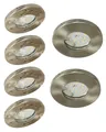 TRANGO LED Einbauleuchte, 6er Set 6729IP-062-5WAK IP44 Einbaustrahler Edelstahl gebürstet inkl. 6x 5 Watt GU10 LED Leuchtmittel 3000K warmweiß & GU10 Fassung, Außen, Einbauleuchte, Badleuchte, Deckenleuchte, Deckenstrahler