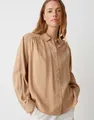 OPUS Hemdbluse FAMIGA Loose aus glänzendem Viskose Mix