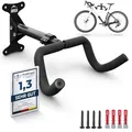 Borgen Fahrrad Wandhalterung klappbar - Fahrradhalterung Wand bis 20kg Tragfähigkeit - Winkel und Wandabstand einstellbar - extra softe Polsterung - Fahrradaufhängung Wand für MTB, Rennrad, E Bike