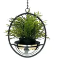 DanDiBo Blumenampel, Schwarz, Metall, 15x7.5x15 cm, Wohnzimmer, Wohnzimmertische, Blumenständer