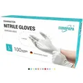 EUROPAPA Nitril-Handschuhe Einweghandschuhe Untersuchungshandschuhe (100 STK Nitrilhandschuhe, steril, latexfrei) puderfrei, ohne Latex, unsteril, latexfrei, Einweg weiß L