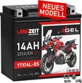 LANGZEIT YTX14L-BS Motorradbatterie 12V 14Ah 225AEN HVT-03 GEL Batterie 12V 51216 HVT-3