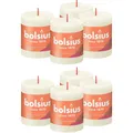 8 Bolsius Rustik Stumpenkerzen 80x68mm Rustic Blockkerzen - Elfenbein (2x4er)