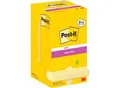 Super Sticky Post-it 654-SSCY-P8+4, 8 Blöcke, 90 Blatt je Block, je 76 x 76 mm, PEFC-zertifiziert, cellophanfrei verpackt, gelb + 4 Blöcke gratis