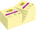 Post-it Super Sticky Notes, Gelb, 76 mm x 76 mm, 12 Blöcke à 90 Blatt zum Vorteilspreis