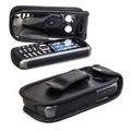 caseroxx Ledertasche mit Gürtelclip für Samsung B2710 in schwarz aus Echtleder