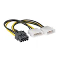 Akyga AK-CA-29 2x Molex Stecker auf PCI-E 8 pin Buchse Adapter Kabel 15cm