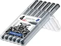 Staedtler Pigment-Liner, unterschiedliche Linienbreiten im Set, 6er-Set 187554