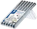 Staedtler pigment liner 5+1 Set 308 SB6P Fineliner Schwarz 0.05 mm, 0.1 mm, 0.2 mm, 0.3 mm, 0.5 mm, 0.8mm 6St.