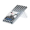 STAEDTLER Folienstifte Fineliner Lumocolor Etui schwarz 6-tlg sortiert 308 SB6P