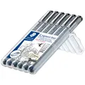 Staedtler pigment liner 5+1 Set 308 SB6P Fineliner Schwarz 0.05 mm, 0.1 mm, 0...