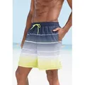 Bench. Badeshorts Sunset mit trendigem Streifenverlauf gelb|grau S (46/48)