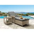 Destiny Gartenliege CASA mit Beistelltisch MERANO 46x46x50 cm, natur meliert