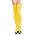 Halterlose Overknees Strumpfhose in Gelb - Party Fasching Karneval Kostüm