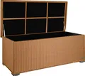 Auflagenbox Sienna Natur 155x73x60 cm handgeflochten, ganzjährig outdoor, Tischfunktion