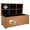 RS Trade Auflagenbox wasserdicht, Gartenbox, Aufbewahrungsbox Garten, Kissenbox Outdoor, Gartentruhe, große Gartenkiste für Polster, wetterfeste Garten-Aufbewahrung, Polyrattan, 650l, natur