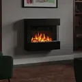 Noble Flame LIMA Wandkamin: Schwarz - mit schwarzen Acrylsteinen