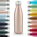 Blumtal Thermosflasche, Altrosa, Metall, 1 L, Zylindrisch, Lfgb, hält warm, Kaffee & Tee, Tassen, Thermobecher