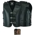 BULLDT Motorradweste GW695 Motorrad Lederweste Biker Motorradweste Heavyduty Weste schwarz 58/3XL