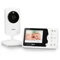 Alecto DVM-64 Babyphone Kamera - Babyfon - Baby Monitor - Babyphone Kamera Ohne WLAN - Baby Kamera -100% störungsfrei schwenkbare Kamera, Nachtsicht, Gegensprechfunktion, hohe Reichweite, weiß