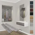 HEXIM Akustikpaneele 118x60cm Holz Comfort - flexible Holzpaneele Platten Lamellenwand MDF Wandpaneele Lamellenverkleidung Wandverkleidung schalldämmend (0.71m² Chicago Concrete)