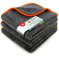 Glart 443TPO Mikrofasertücher 3er Set – 600 GSM – 40x40 cm – Flauschige Auto Poliertücher für Trocknung & Pflege – Ultraweich, fusselfrei & saugstark – Für Autopflege, Motorrad, Boot & Haushalt