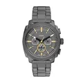 Fossil New Machine Herrenuhr, 44mm Quarz-Chronographenwerk mit Edelstahl- oder Lederarmband
