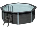 Aufstellpool WPC-Pool-Set Gre rund Ø 410x124 cm inkl. Sandfilteranlage, Skimmer,