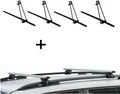 4x Fahrradträger ORION + Relingträger CRV135 kompatibel mit für Volvo 960 91-98