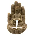 Zimmerbrunnen Buddha 55cm mit LED, Wasserspiel Wasserfall, Springbrunnen innen