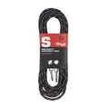 Instrumentenkabel Vintage Tweed Black - 6 Meter - 2x Klinke 6,3mm - Gitarrenkabel - Klinkekabel