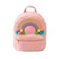 Plüschrucksack Regenbogen PomPom in Rosa