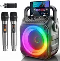 Karaoke Box Bluetooth Lautsprecher 2 Kabellose Mikrofone PA Lautsprecher