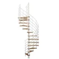 Minka Spindeltreppe Venezia Smart 38 - 305,5cm Geschosshöhe Buche Weiß 120cm Durchmesser