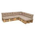 POKAR Palettenkissen Palletenauflagen Palettenpolster Palettensofa Palettenmöbel 8er Set: Sitzkissen 120x80 + Rückenlehne 120x40, Beige