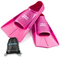 Aqua Speed Trainingsflossen + Ultrapower Rucksack | Schwimmflossen | Kurzflossen | Größe: 31/32 Farbe: rosa/hellrosa/03