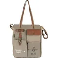 Sunsa Vintage Tasche. XXL braune Shopper. Schultertasche aus Canvas & Leder. A4 geeignet - Braun