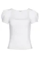 LASCANA Kurzarmshirt aus gerippter Ware, T-Shirt mit leichten Puffärmeln, casual-elegant