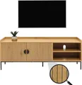 TV-Rack MCW-O39, TV-Board Fernsehtisch Lowboard TV-Schrank Kommode, Melamin MDF 56x150x40cm natur