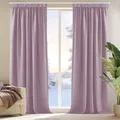 Deconovo Blickdichte Gardinen Verdunkelungsvorhänge mit Kräuselband Schlafzimmer Kälteschutz, 175x140cm(HöhexBreite), Hellpink, 2er Set