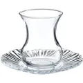 Pasabahce 95961-12-TLG Türkisches Teeglas-Set Aurora, 6 Teegläser und 6 Untersetzer (Kristall-Design)