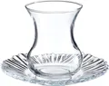 Pasabahce Türkisches Teeglas-Set Aurora, 6 Teegläser und 6 Untersetzer
