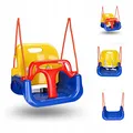 COIL Babyschaukel, Kinderschaukel, 3 in 1 Babysitz verstellbar und mit wachsend Schaukelsitz Gartenschaukel für Baby und Kinder mit Rückenlehne und Anschnallgurt, belastbar bis 60kg