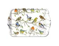 Tablett Birds Meeting Vogeltreffen 13x21cm Melamin Deko Home Vogel Vögel Frühling Zweige Meise Rotkehlchen Sommer