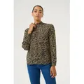 KAFFE Langarmbluse Langarm-Bluse KAamber braun 42