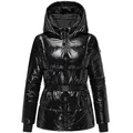 Navahoo Steppjacke Eisglanz 14 Glänzende Damen Winterjacke mit Taillengürtel schwarz S (36)