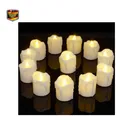 LED Teelichter 12er Set Timer 6 Std Batterie Flackernd Halloween Weihnachten Sil