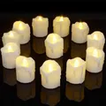 LED Teelichter mit Timer, 12er Set Flammenlose Kerzen Halloween Weihnachten P...